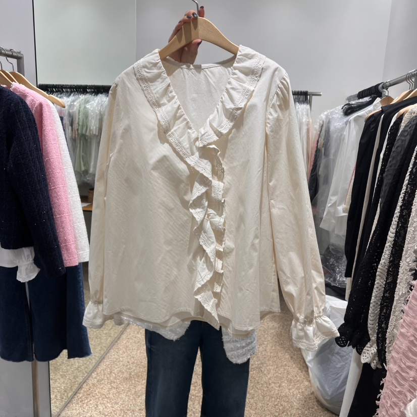A韓國直郵㊣女裝新品時尚推薦熱賣休閑人氣25春夏襯衫蕾絲衫A STORE襯衫/蕾絲衫