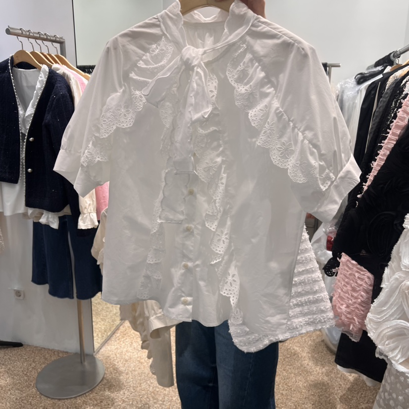 A韓國㊣直郵東大門代購女裝新款熱賣時尚職業人氣襯衫蕾絲衫A STORE襯衫/蕾絲衫圖色2