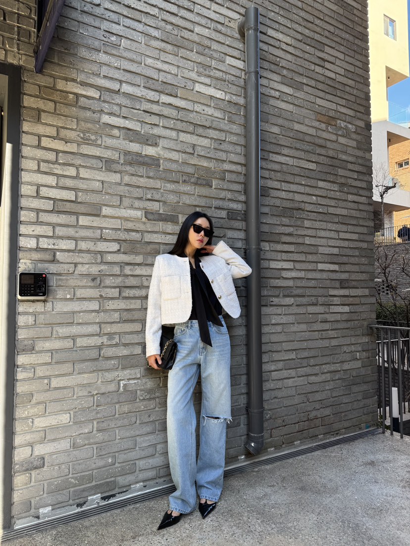 LIMLIMLIM直郵韓國代購㊣女裝新品職業休閑時尚人氣25春夏牛仔褲LIM LIM LIM牛仔褲