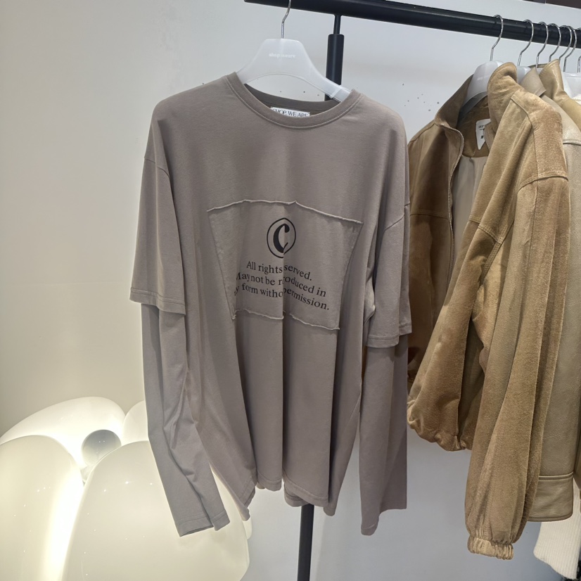 WE ARE/WELOVER直郵韓國代購㊣女裝新品時尚人氣休閑長袖T恤SHOP_WE ARE長袖T恤圖色2