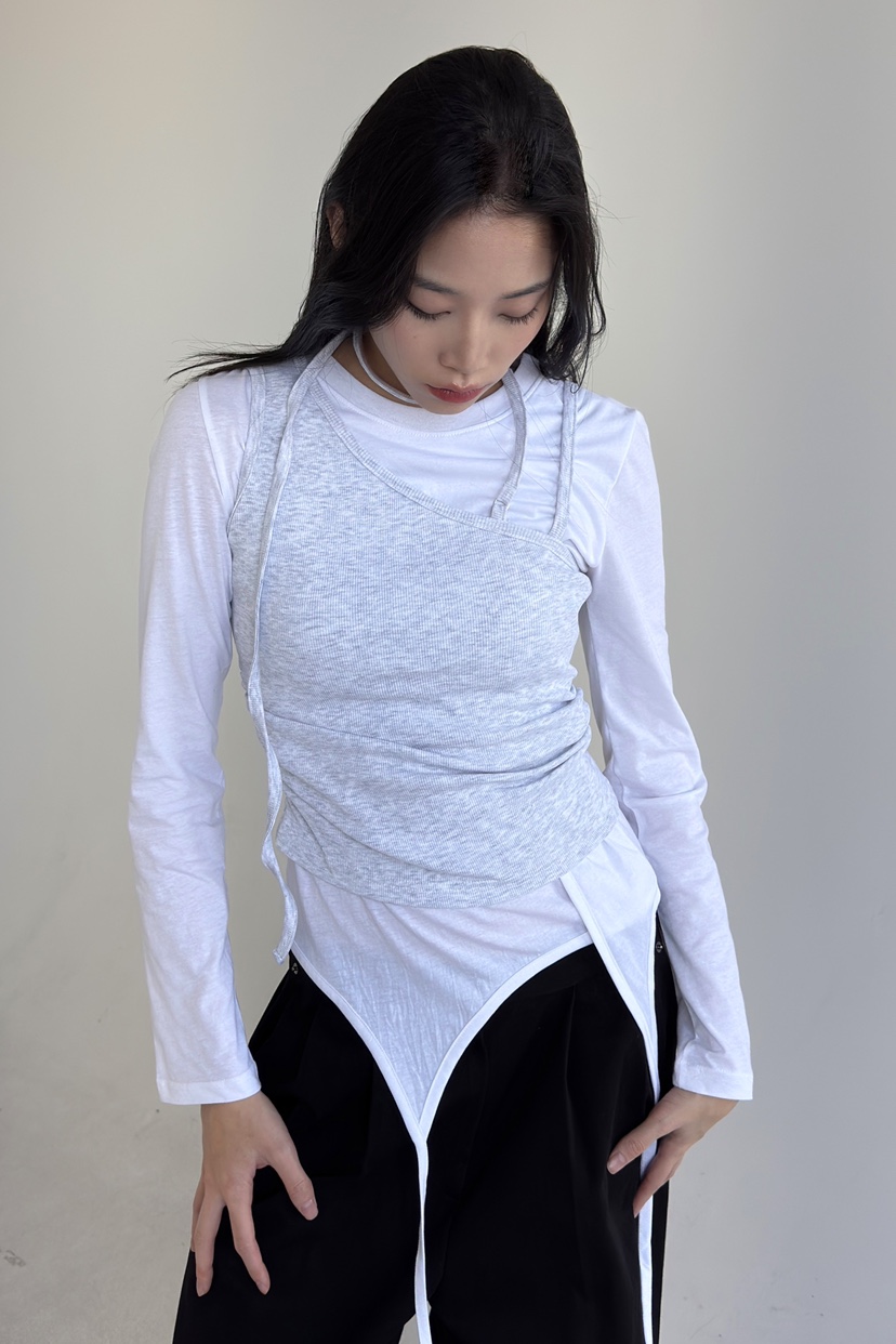 NOV7韓國㊣直郵東大門代購女裝新品時尚休閑25春夏吊帶背心the ebony eyes/NOV7吊帶/背心