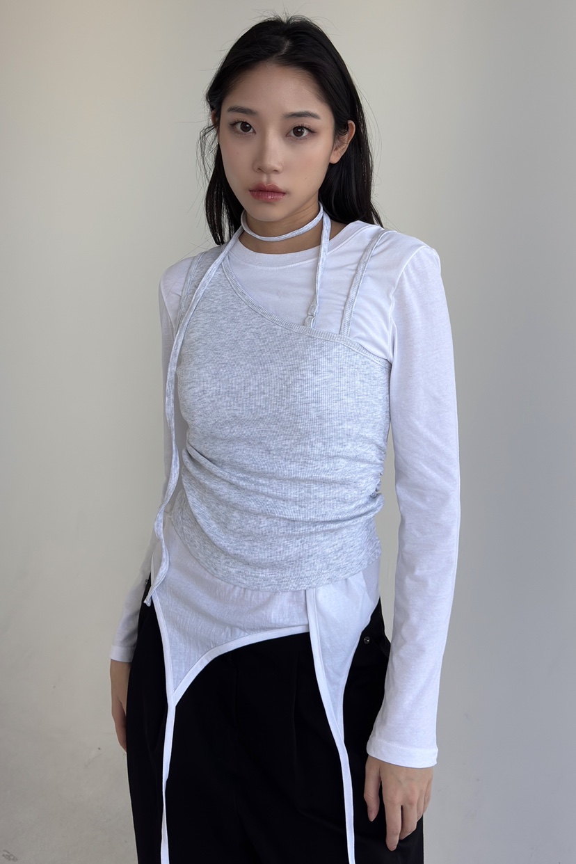 NOV7韓國㊣直郵東大門代購女裝新品時尚休閑25春夏吊帶背心the ebony eyes/NOV7吊帶/背心