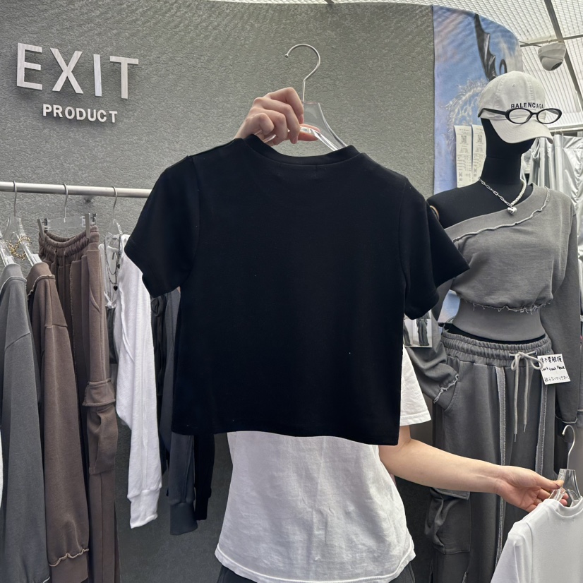 EXIT直郵韓國代購㊣女裝新款時尚人氣休閑推薦25春夏職業T恤EXITT恤