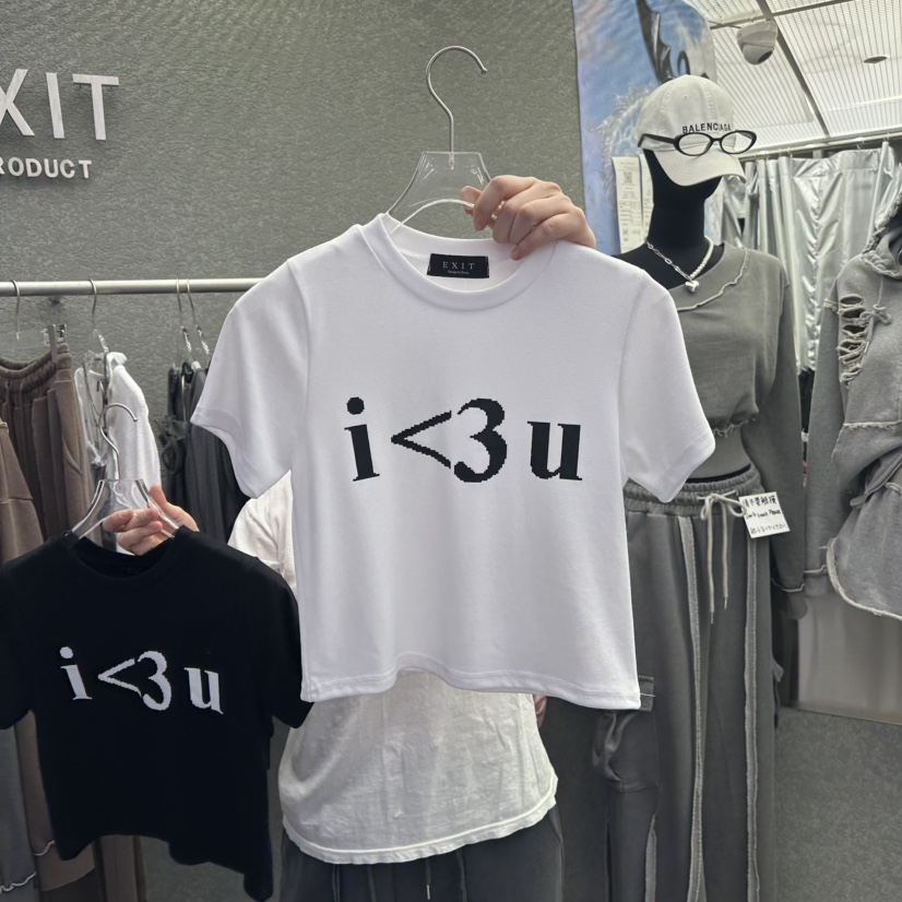 EXIT直郵韓國代購㊣女裝新款時尚人氣休閑推薦25春夏職業T恤EXITT恤圖色1