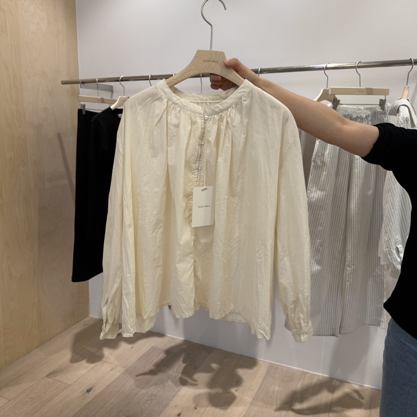 VEGETABLE直郵韓國代購㊣女裝新款25春夏推薦熱賣襯衫蕾絲衫ROUNDER襯衫/蕾絲衫圖色1