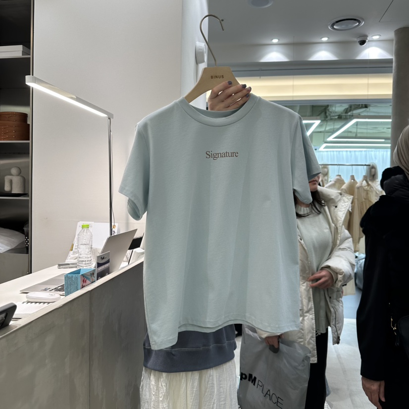 BINUS直郵韓國代購㊣女裝新品推薦25春夏熱賣職業休閑人氣T恤BINUST恤圖色3