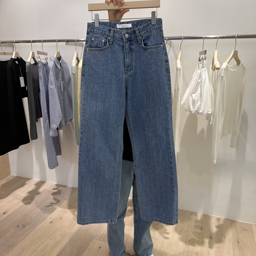 VEGETABLE韓國直郵㊣女裝新款25春夏熱賣休閑推薦職業牛仔褲VEGETABLE牛仔褲圖色1