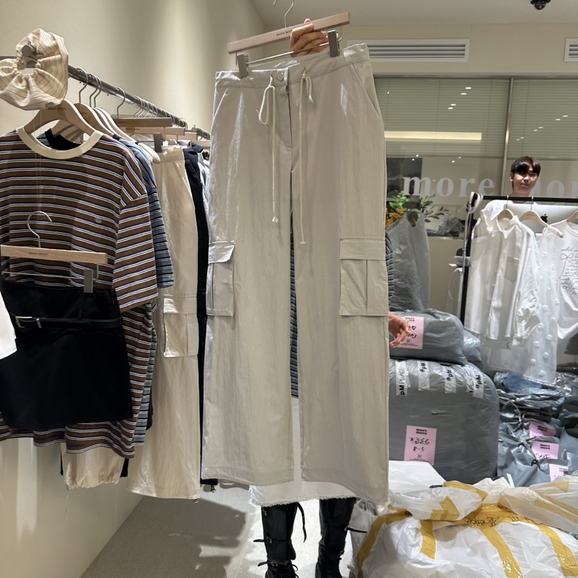 MOREMORE韓國直郵㊣東大門實拍女裝新品職業時尚休閑褲奶油色more more休閑褲圖色2