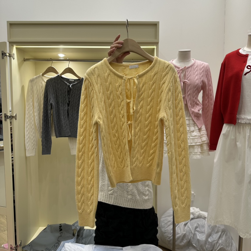 FURE韓國直郵㊣東大門實拍女裝新款人氣25春夏職業休閑針織衫Remaking/URBANSTORY針織衫圖色1