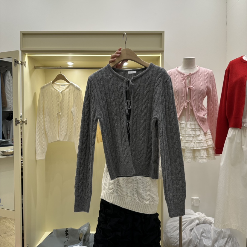 FURE韓國直郵㊣東大門實拍女裝新款人氣25春夏職業休閑針織衫Remaking/URBANSTORY針織衫圖色2