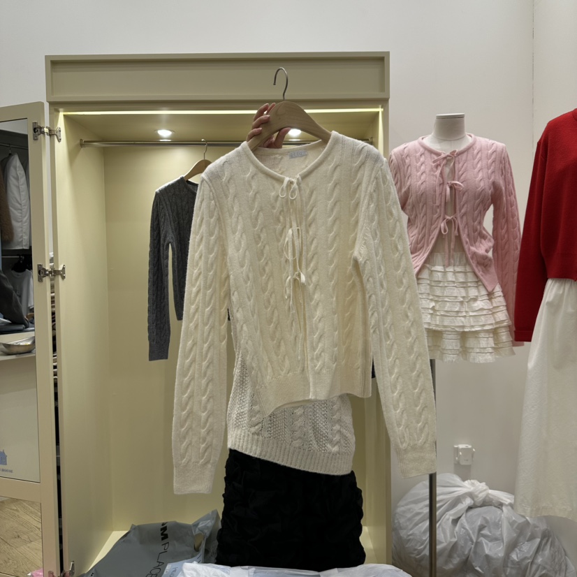 FURE韓國直郵㊣東大門實拍女裝新款人氣25春夏職業休閑針織衫Remaking/URBANSTORY針織衫圖色3