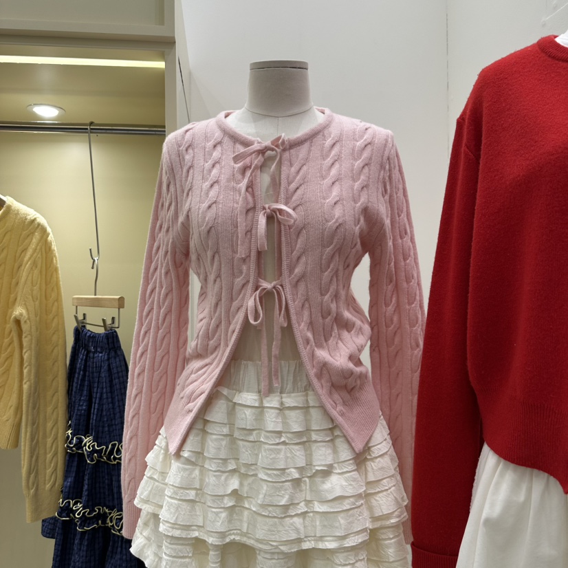 FURE韓國直郵㊣東大門實拍女裝新款人氣25春夏職業休閑針織衫Remaking/URBANSTORY針織衫圖色4