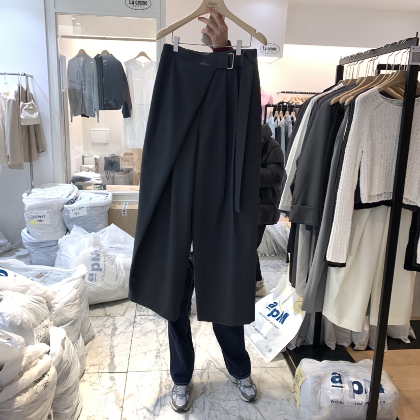 LA MAGIE FEMME韓國直郵㊣東大門實拍女裝新款職業休閑褲含腰帶Lamagie Femme休閑褲圖色3