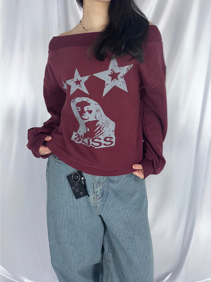 KIKI直郵韓國代購㊣女裝新款時尚人氣休閑職業熱賣衛衣復古KIKI衛衣