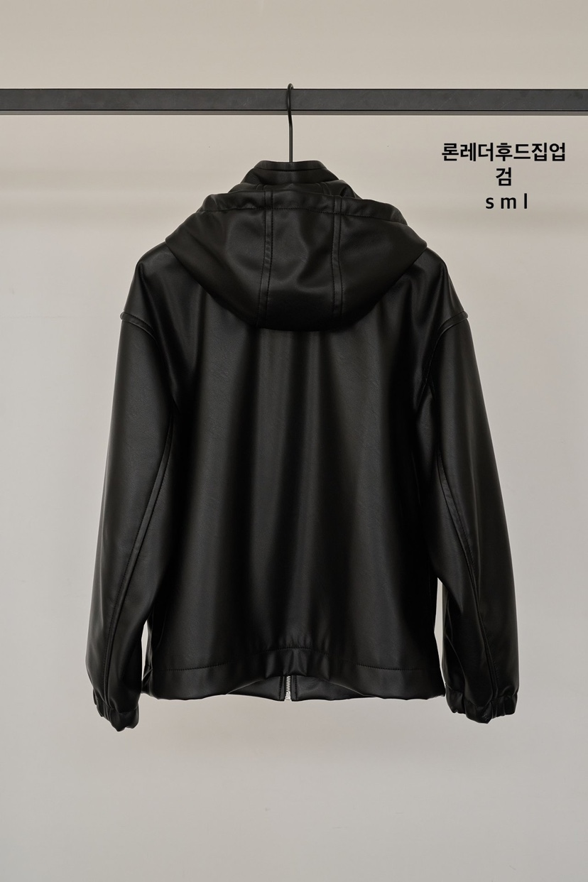 BLOSSOM韓國直郵㊣女裝新品25春夏時尚職業休閑皮衣皮革連帽BLOSSOM皮衣