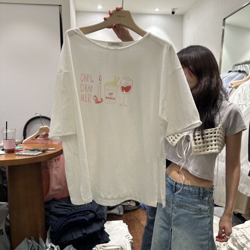 BERTHA直郵韓國代購㊣女裝新款人氣休閑職業熱賣推薦時尚T恤BERTHAT恤圖色1