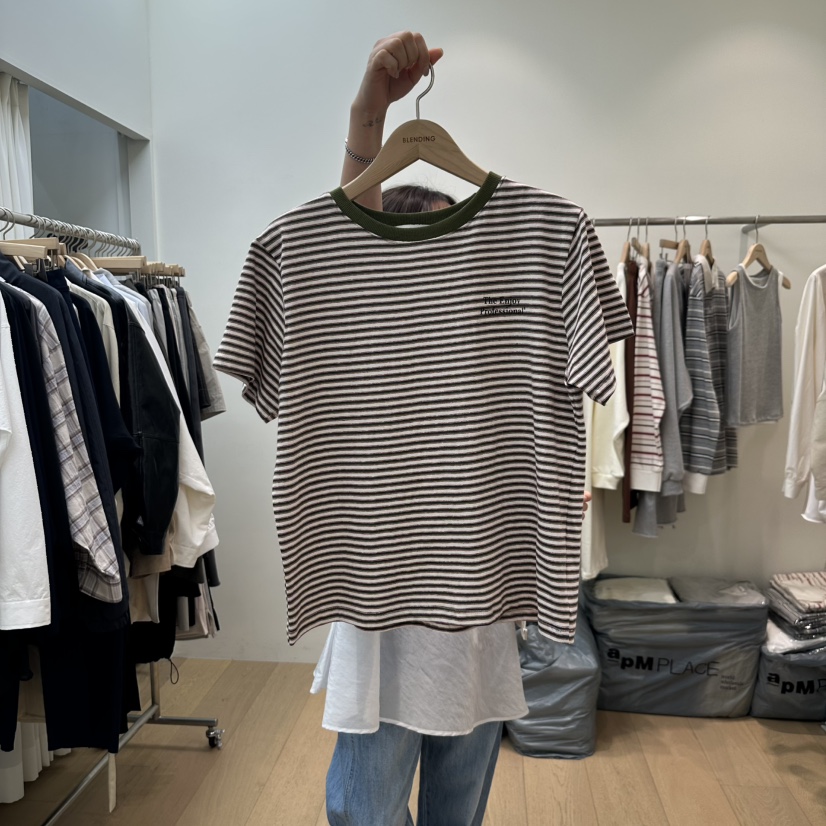 BLENDING-p直郵韓國代購㊣女裝新品25春夏休閑職業人氣T恤BLENDINGT恤