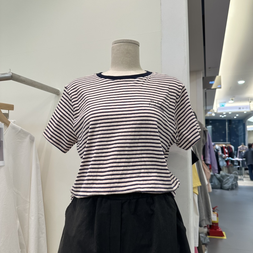 BLENDING-p直郵韓國代購㊣女裝新品25春夏休閑職業人氣T恤BLENDINGT恤圖色3