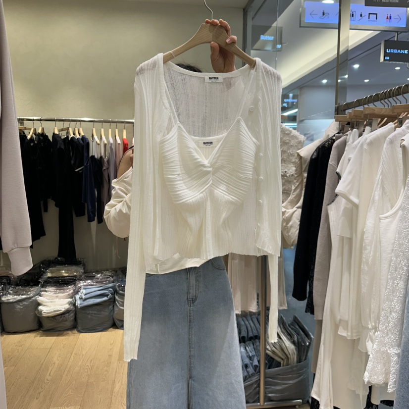 BUTTER-P直郵韓國代購㊣女裝新款25春夏人氣時尚套裝套裝開衫HELVETICA套裝圖色4