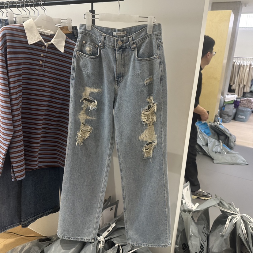 WE ARE/WELOVER韓國直郵㊣東大門實拍女裝新品時尚牛仔褲SHOP_WE ARE牛仔褲