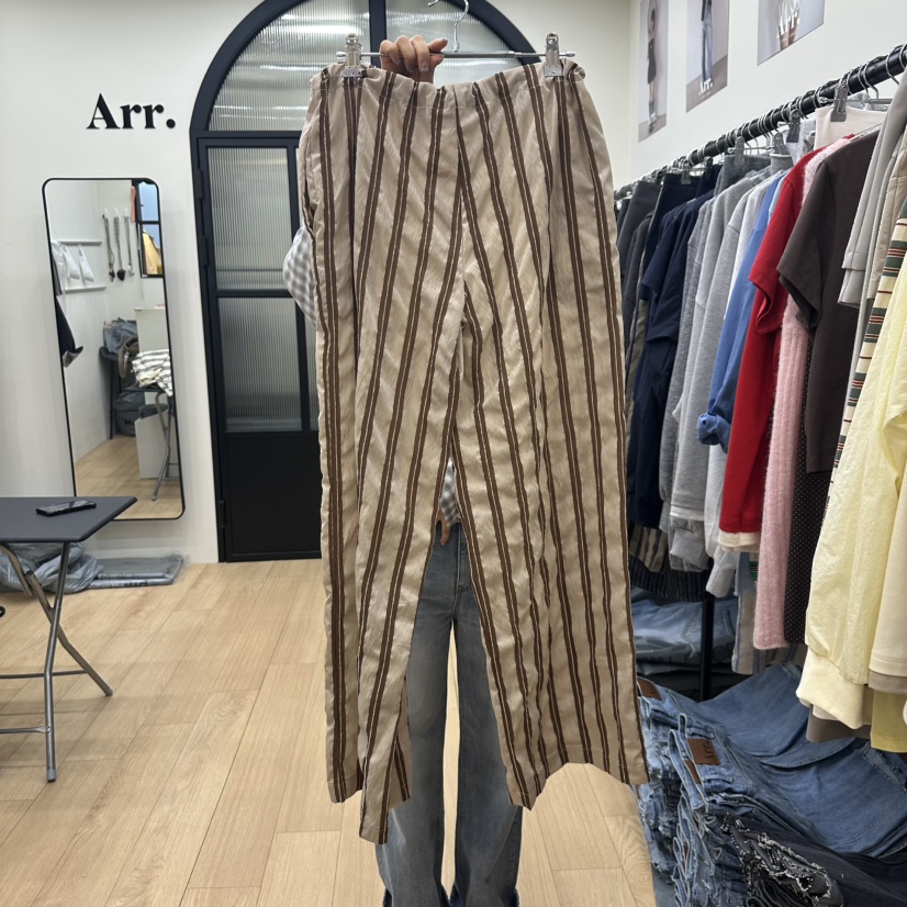 ARR直郵韓國代購㊣女裝新品推薦休閑職業熱賣時尚休閑褲羅紋ARR休閑褲