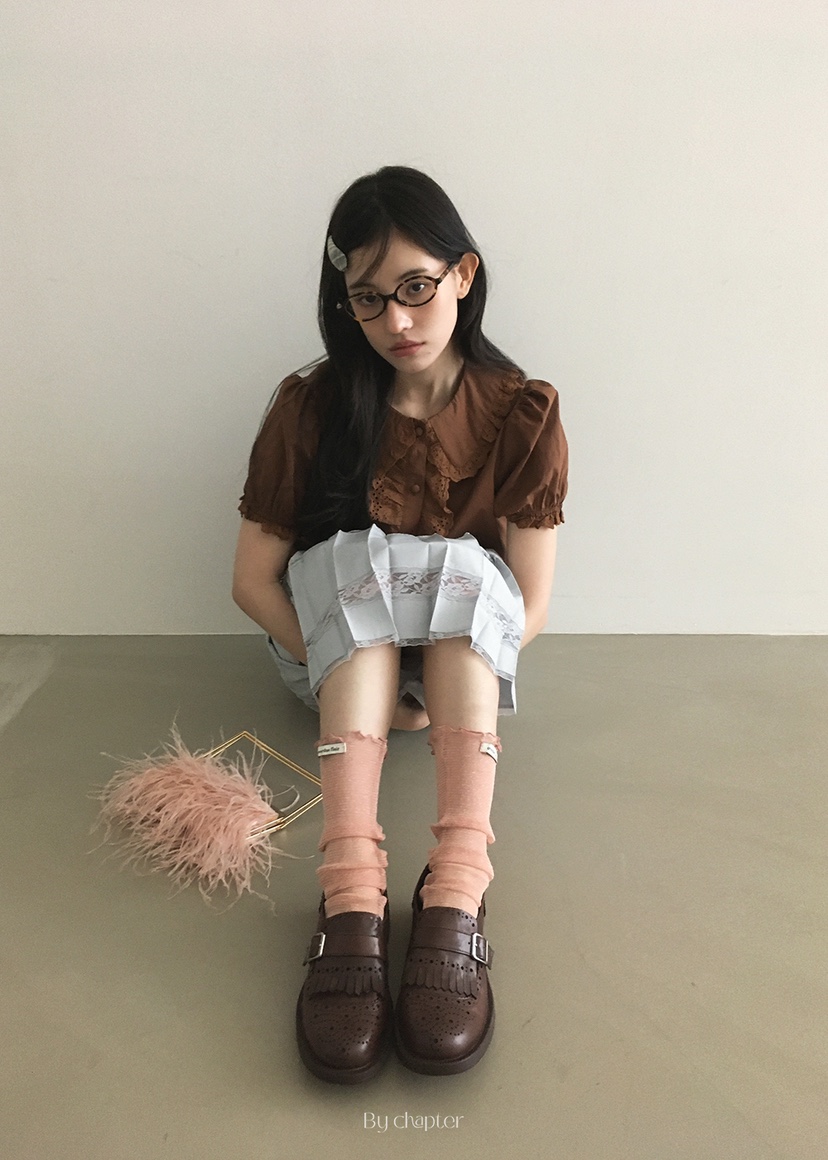 BY CHAPTER韓國㊣直郵東大門代購女裝新品休閑職業襯衫蕾絲衫Chapter襯衫/蕾絲衫