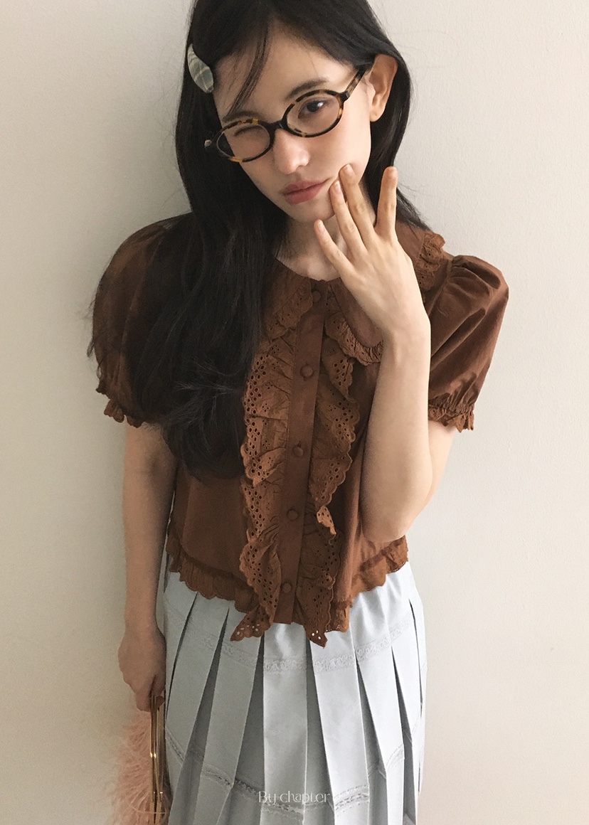 BY CHAPTER韓國㊣直郵東大門代購女裝新品休閑職業襯衫蕾絲衫Chapter襯衫/蕾絲衫