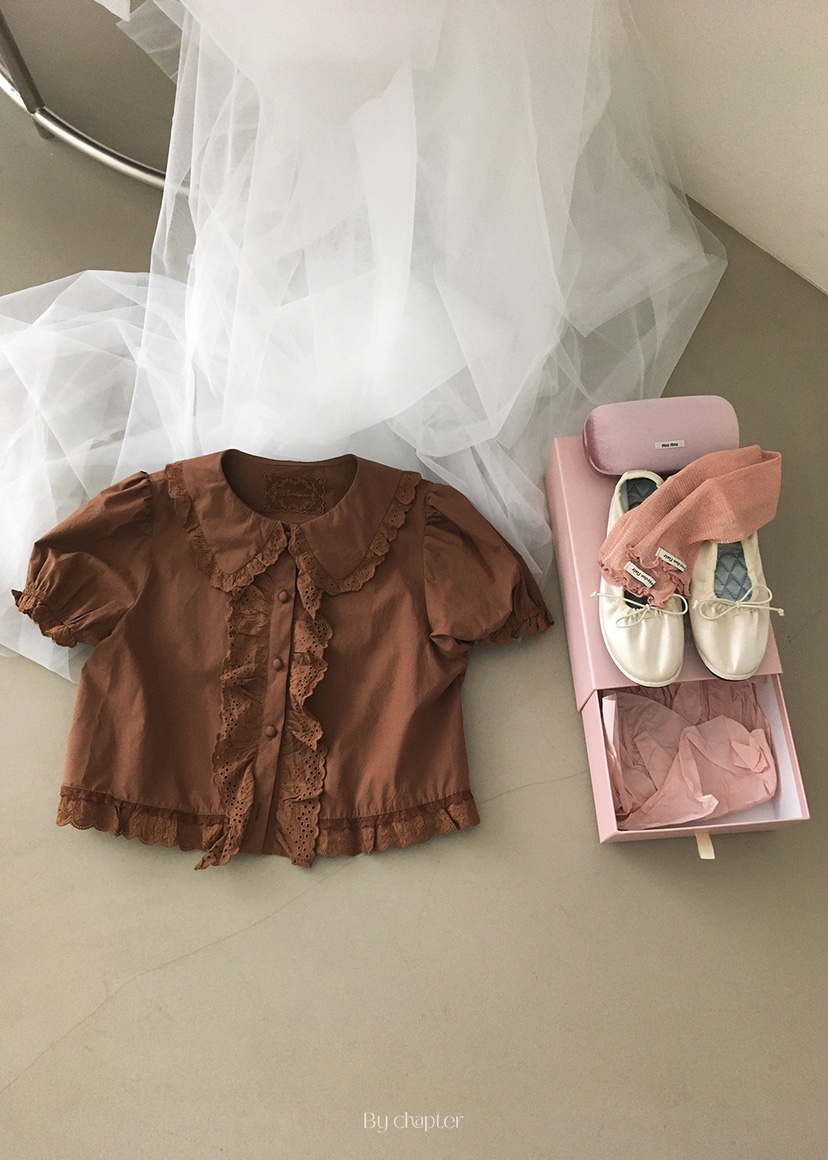 BY CHAPTER韓國㊣直郵東大門代購女裝新品休閑職業襯衫蕾絲衫Chapter襯衫/蕾絲衫