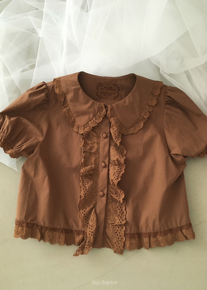 BY CHAPTER韓國㊣直郵東大門代購女裝新品休閑職業襯衫蕾絲衫Chapter襯衫/蕾絲衫