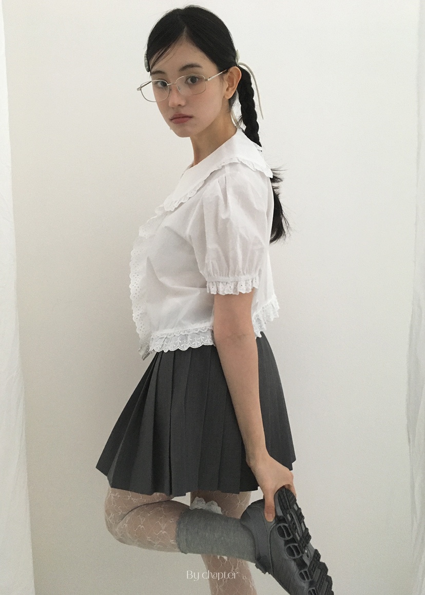 BY CHAPTER韓國㊣直郵東大門代購女裝新品休閑職業襯衫蕾絲衫Chapter襯衫/蕾絲衫