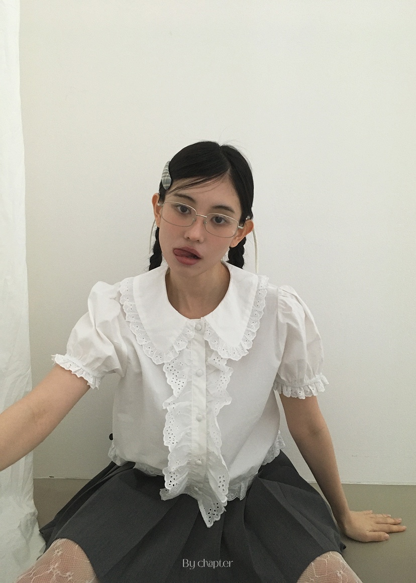 BY CHAPTER韓國㊣直郵東大門代購女裝新品休閑職業襯衫蕾絲衫Chapter襯衫/蕾絲衫圖色2