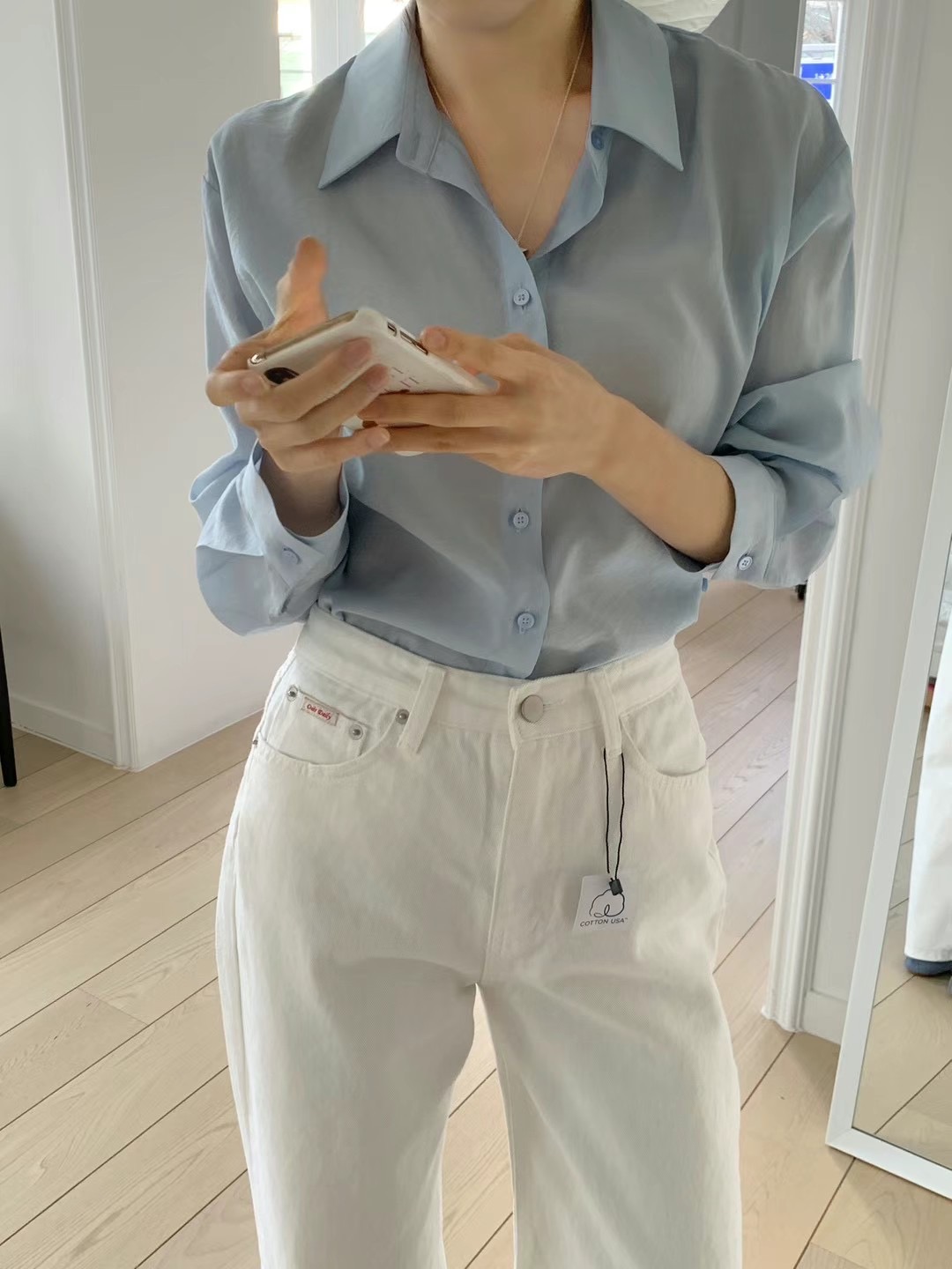OUIR東大門直郵女士新款休閑推薦25春夏職業熱賣時尚牛仔褲OUIR牛仔褲