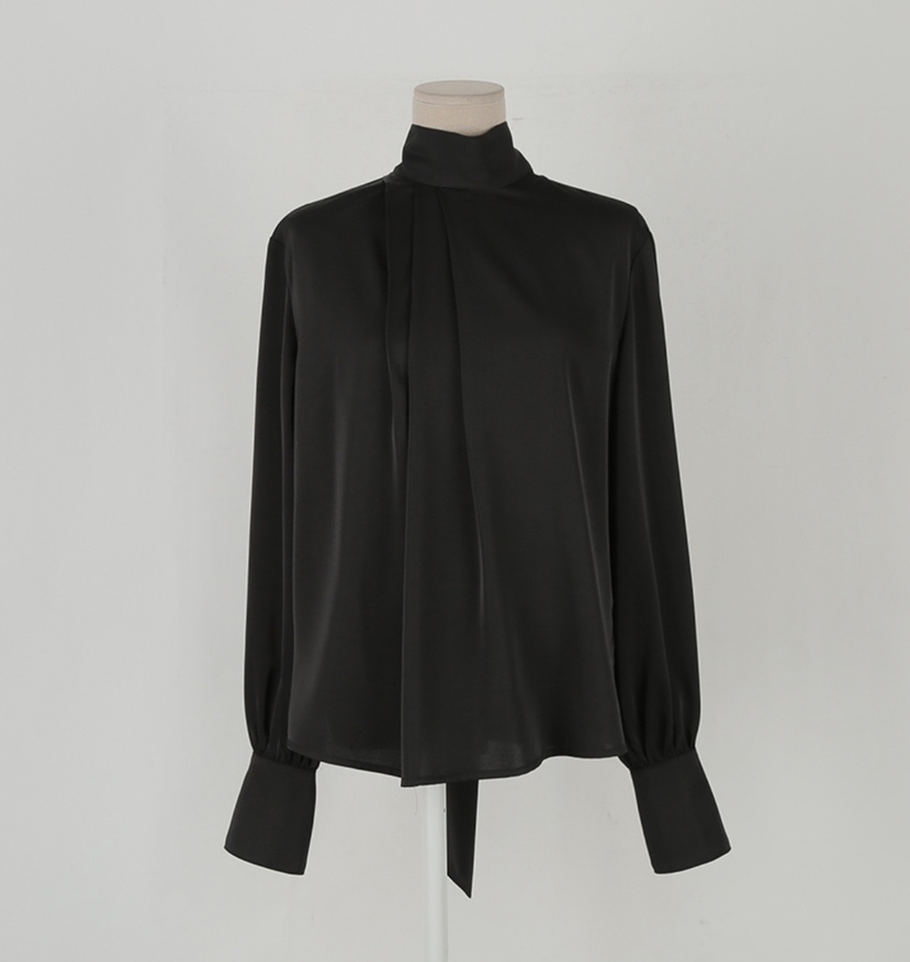 LEA/ASHER-J東大門直郵女士新品職業25春夏襯衫蕾絲衫含脖帶PitaPat襯衫/蕾絲衫