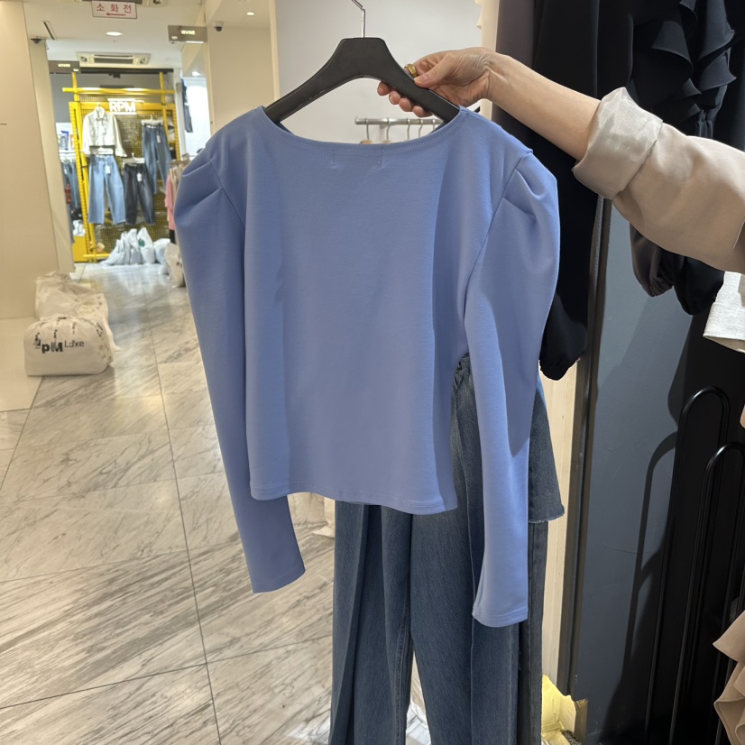 RARE CLOSET韓國直郵㊣女裝新款25春夏休閑職業長袖T恤褶皺RARE CLOSET長袖T恤