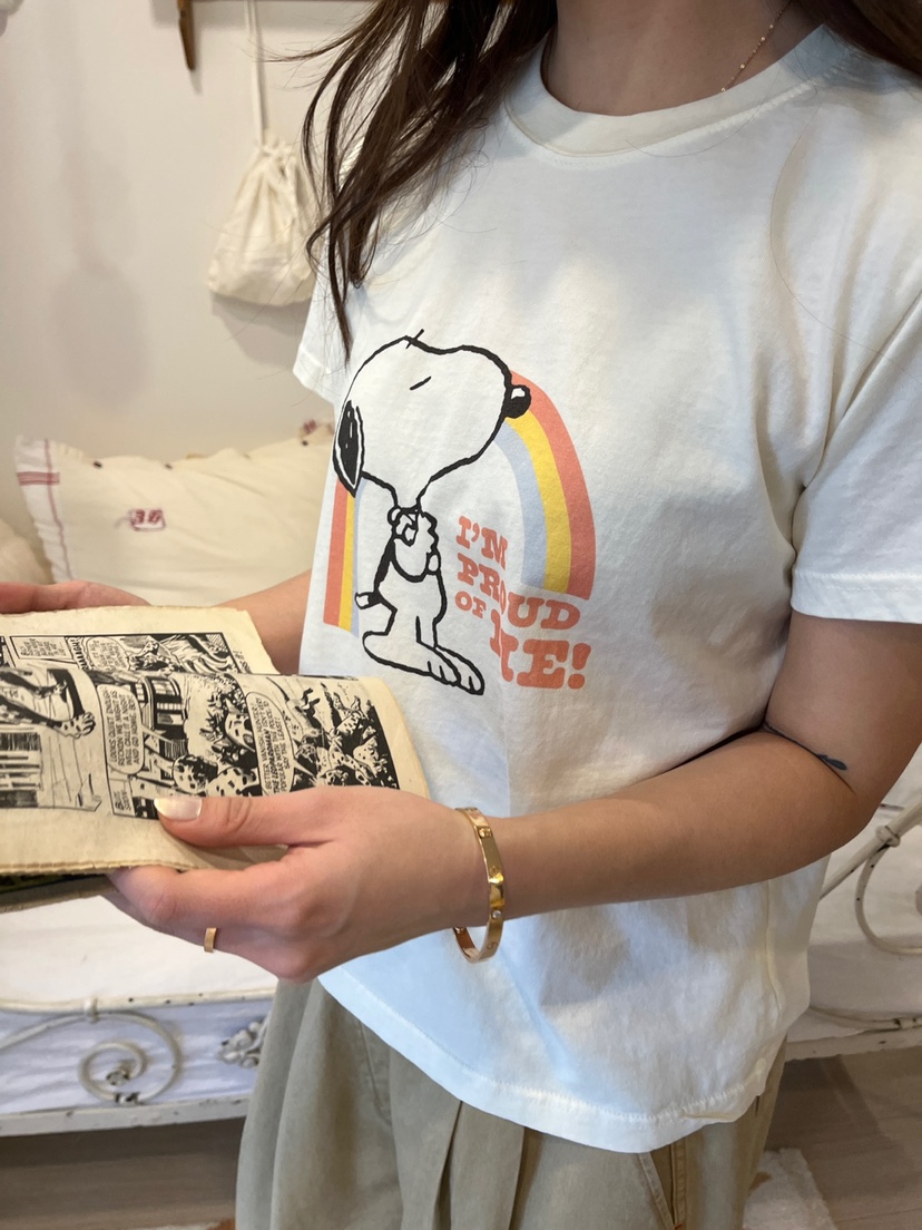 AT NOTE韓國㊣直郵東大門代購女裝新品休閑職業時尚T恤史努比AT NOTET恤