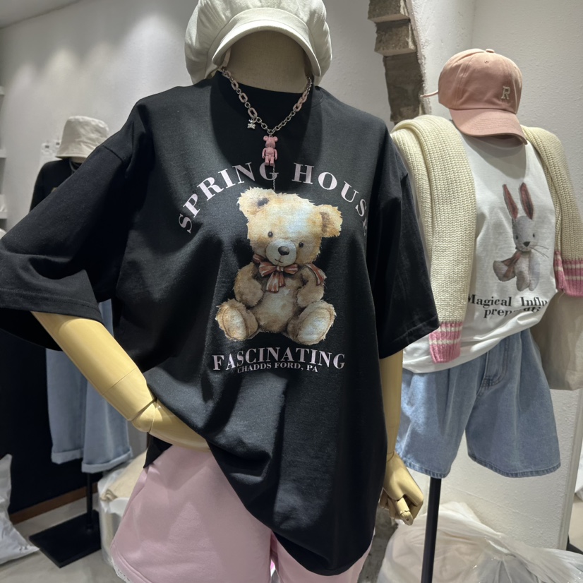 EVE韓國直郵㊣女裝新款人氣熱賣時尚25春夏職業休閑推薦T恤EVET恤圖色4