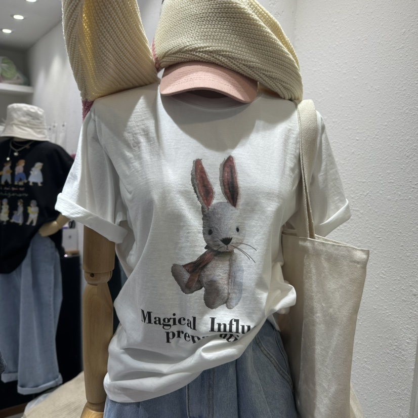 EVE直郵韓國代購㊣女裝新品職業人氣時尚推薦25春夏T恤蝴蝶結EVET恤圖色1