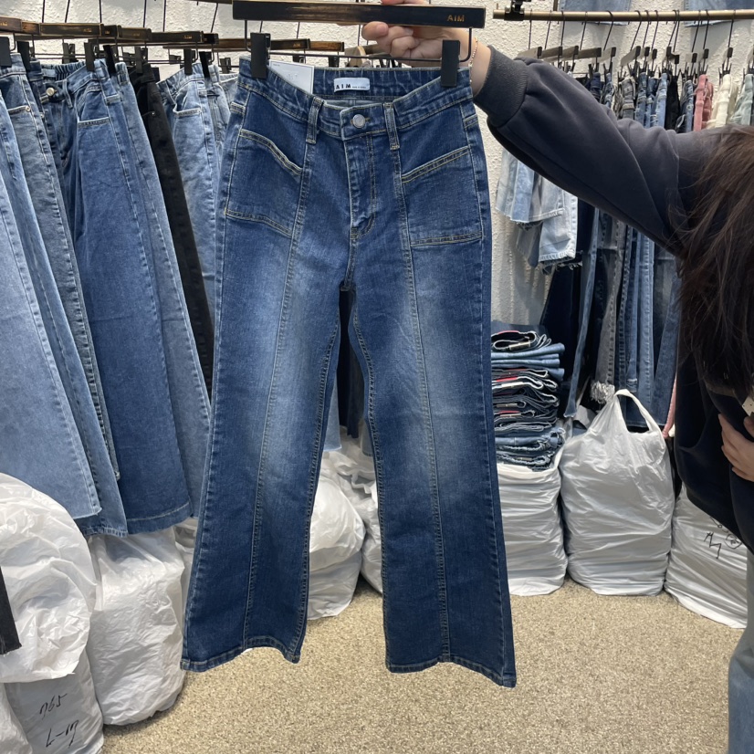 AIM韓國直郵㊣女裝新款熱賣25春夏推薦時尚職業休閑人氣牛仔褲AIM牛仔褲圖色1