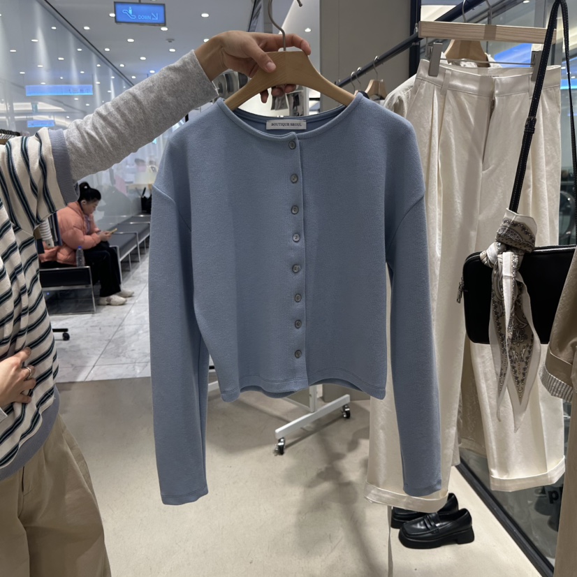 BOUTIQUE SEOUL-P韓國直郵㊣女裝新品推薦休閑人氣針織衫But ton/BOUTIQUE SEOUL針織衫圖色2