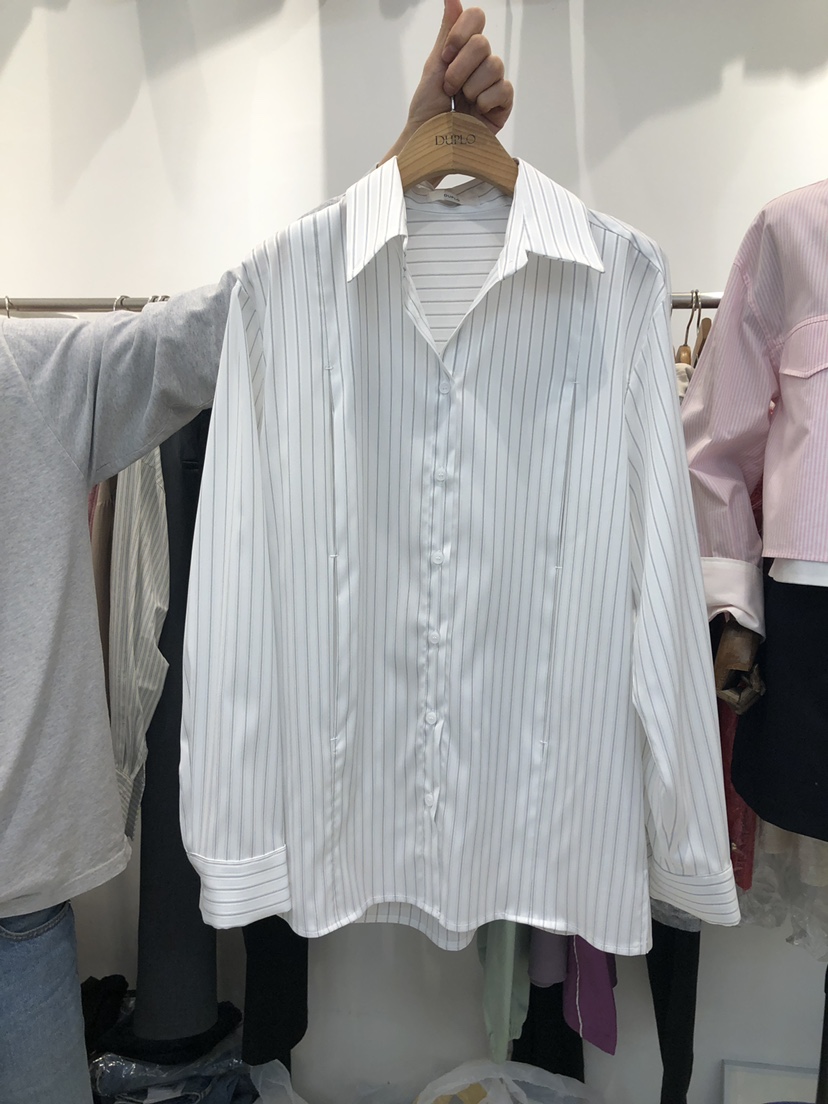 DUPLO韓國直郵㊣女裝新品熱賣人氣25春夏職業休閑襯衫蕾絲衫DUPLO襯衫/蕾絲衫圖色1