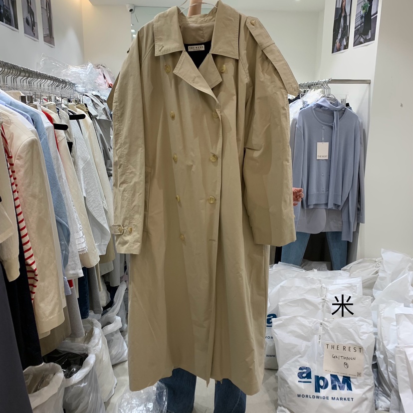 THE REST直郵韓國代購㊣女裝新品休閑職業25春夏長款風衣含腰帶THE REST/UNNOEUD長款風衣圖色3
