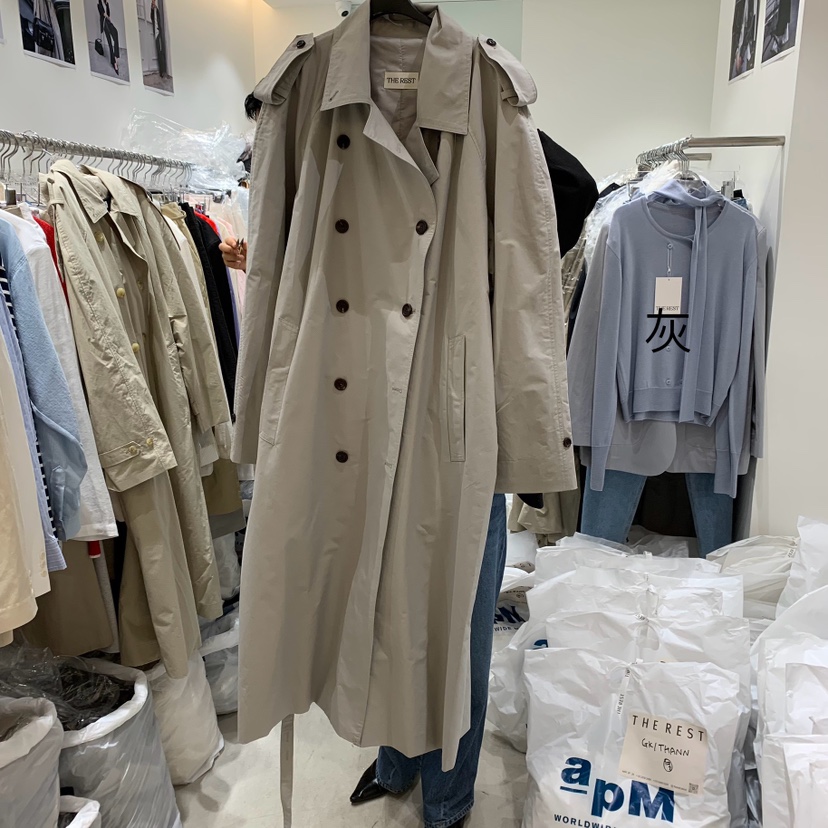 THE REST直郵韓國代購㊣女裝新品休閑職業25春夏長款風衣含腰帶THE REST/UNNOEUD長款風衣圖色4
