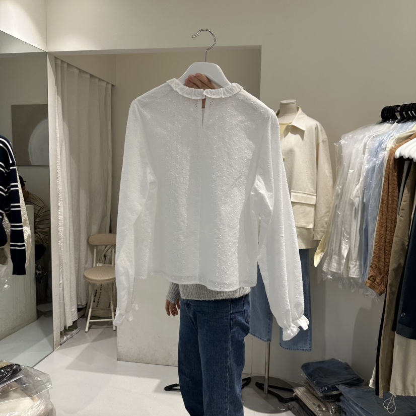 LORING RE I韓國直郵㊣東大門實拍女裝新品人氣襯衫蕾絲衫LORING RE-I/BARE襯衫/蕾絲衫
