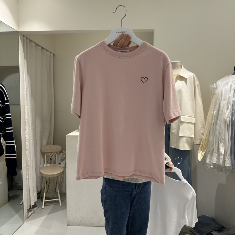 LORING RE I韓國㊣直郵東大門代購女裝新款時尚休閑T恤刺繡LORING RE-I/BARET恤圖色3