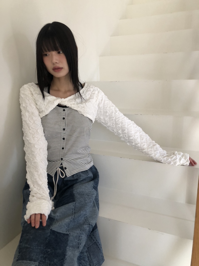 FLASH韓國直郵㊣女裝新品職業熱賣25春夏人氣休閑時尚長袖T恤I LOVE ME長袖T恤