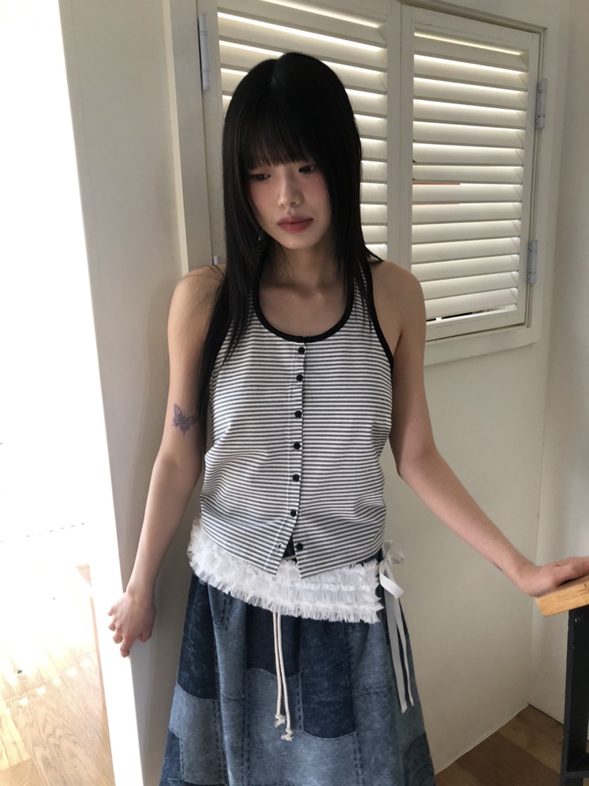 FLASH韓國直郵㊣女裝新款推薦時尚25春夏休閑熱賣人氣吊帶背心I LOVE ME吊帶/背心