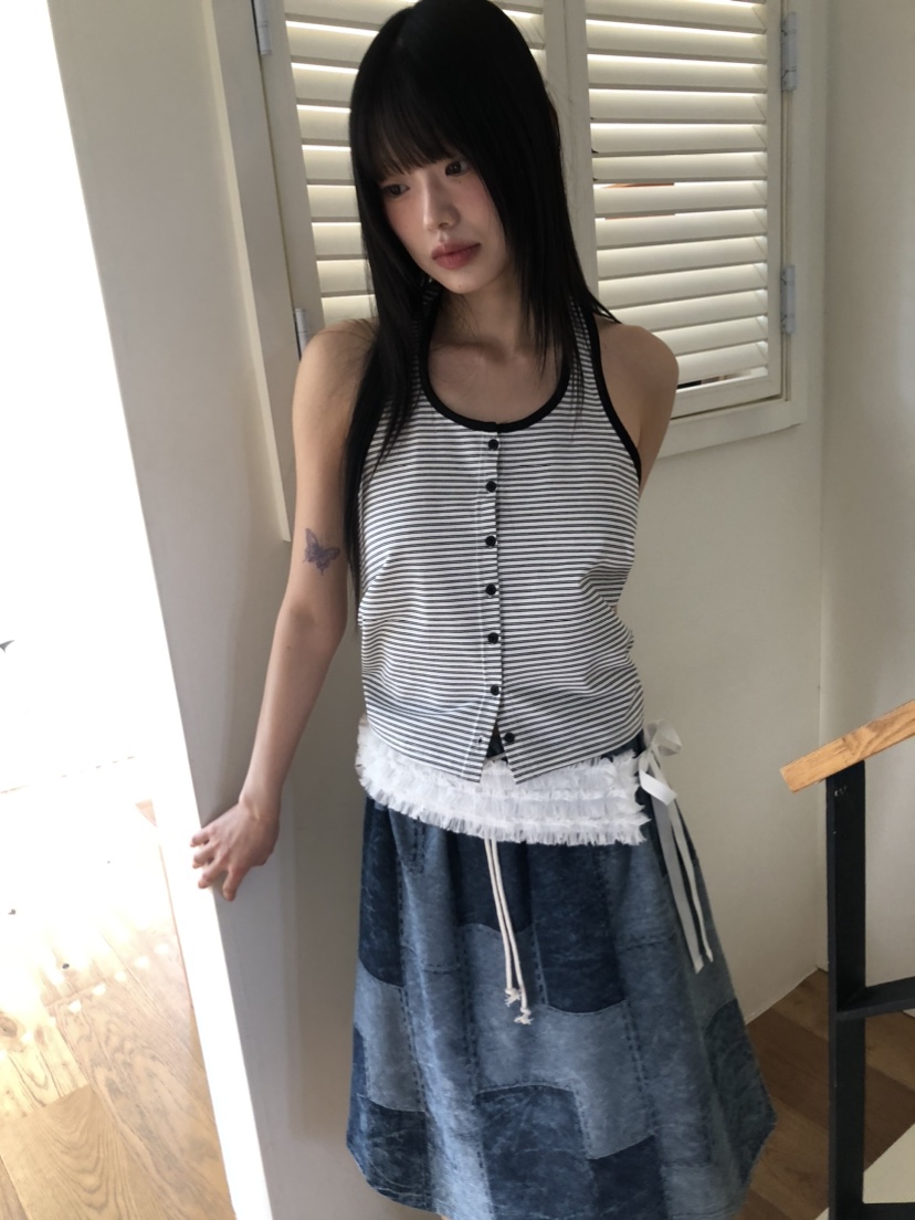 FLASH韓國直郵㊣女裝新款推薦時尚25春夏休閑熱賣人氣吊帶背心I LOVE ME吊帶/背心