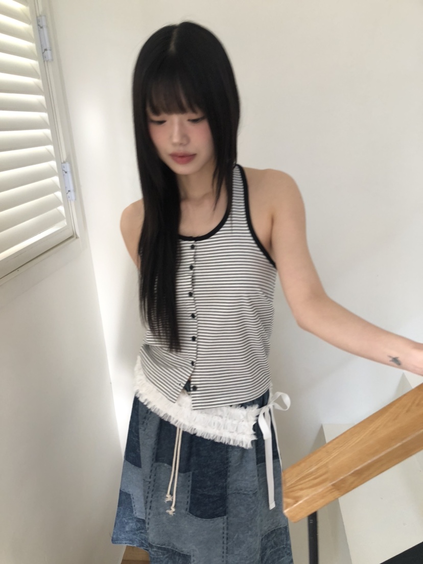 FLASH韓國直郵㊣女裝新款推薦時尚25春夏休閑熱賣人氣吊帶背心I LOVE ME吊帶/背心