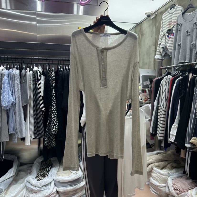 RUNWAY-런웨이韓國直郵女士新品25春夏真品時尚推薦長袖T恤RUNWAY長袖T恤圖色2