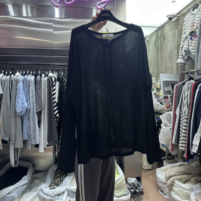 RUNWAY-런웨이韓國直郵女士新品25春夏真品時尚推薦長袖T恤RUNWAY長袖T恤圖色5